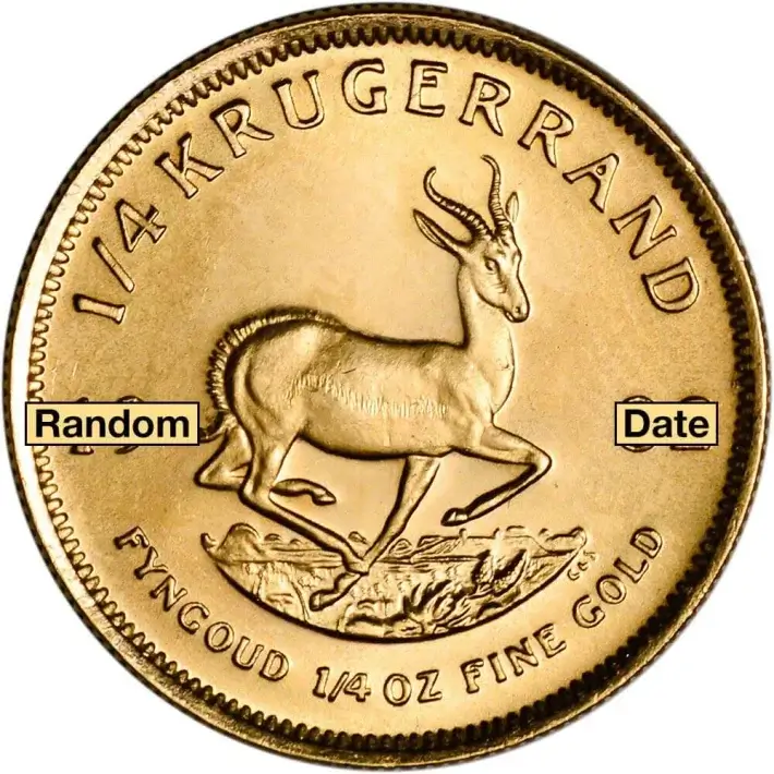 South Africa Gold (1/4 oz) Krugerrand - BU - Random Date #1