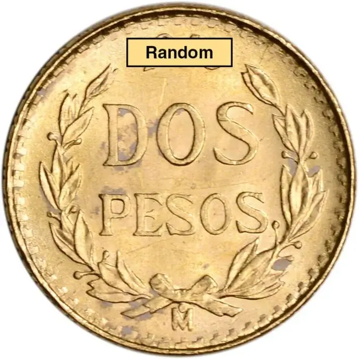 Mexico Gold 2 Pesos .0482 oz - XF/AU - Random Date #1
