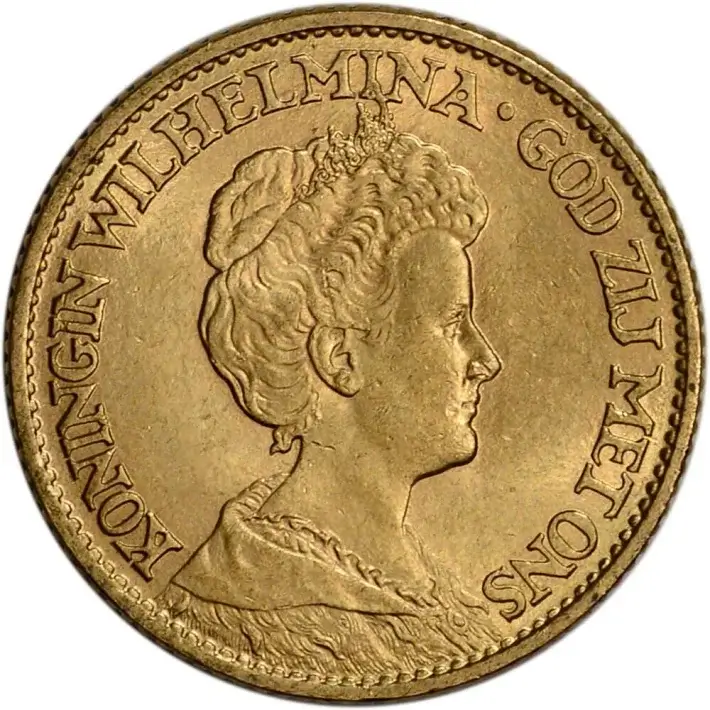 Netherlands Gold 10 Gulden (.1947 oz) - AU - Random Date #1