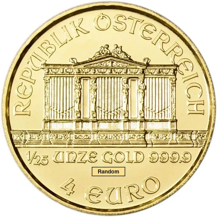 Austria Gold Philharmonic 1/25 oz - BU - Random Date #2