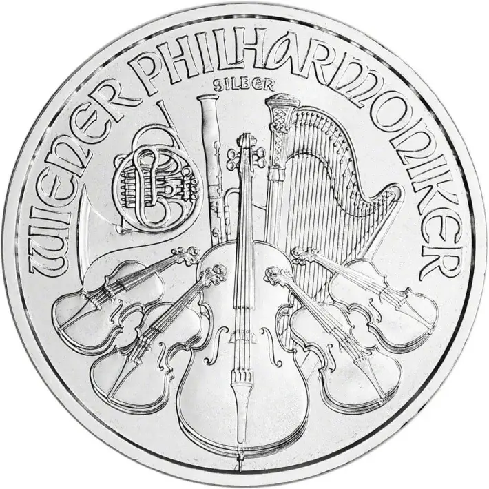 Austria Silver Philharmonic 1 oz 1.5 Euro - Random Date 100 BU Coins in 5 Tubes #3