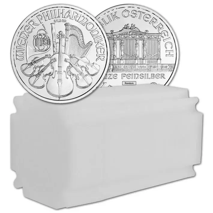 Austria Silver Philharmonic 1 oz 1.5 Euro - Random Date - BU Tube of 20 Coins #1
