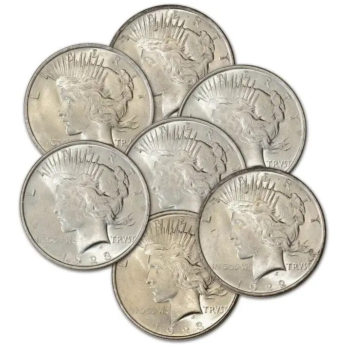 US Peace Silver Dollar - Roll of 20 coins - BU - Random Date #3