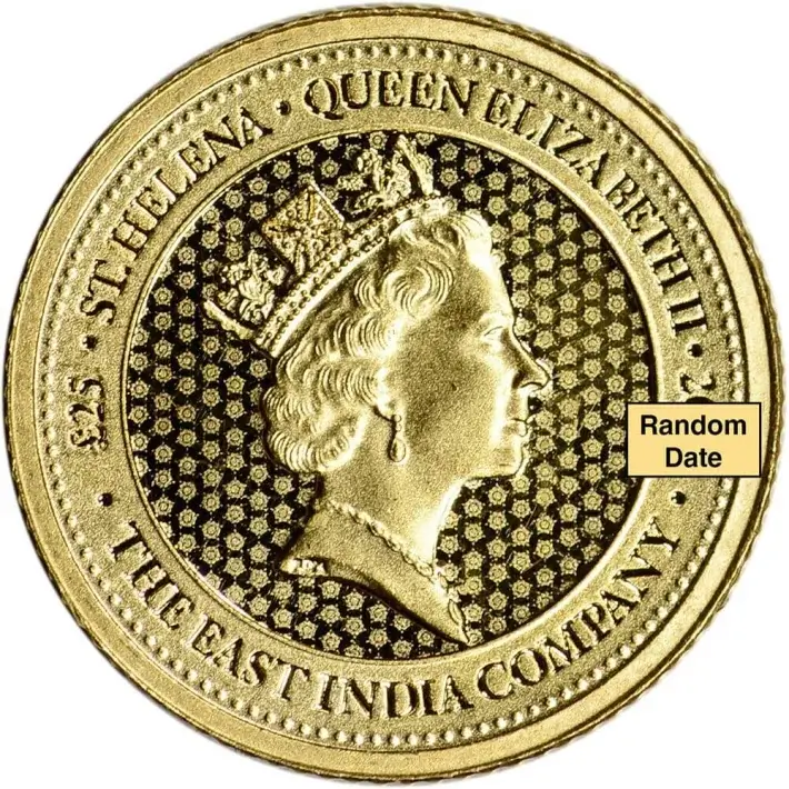 St Helena Gold Rose Crown Guinea 1/4 oz £25 - BU Random Date #2