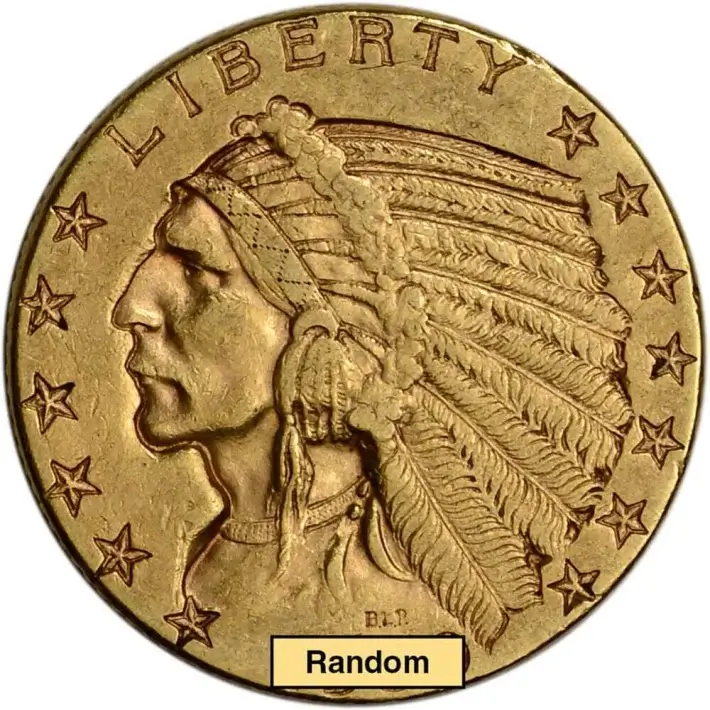 US Gold $5 Indian Head Half Eagle - VF Condition - Random Date #1