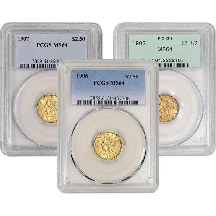 US Gold $2.50 Liberty Head Quarter Eagle - PCGS MS64 - Random Date and Label #1