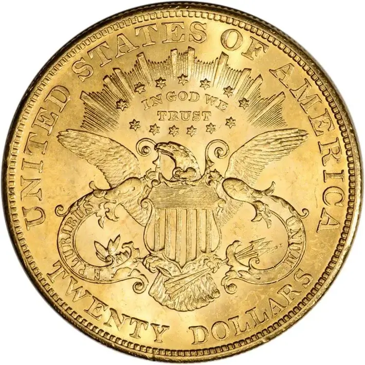 US Gold $20 Liberty Head Double Eagle - PCGS MS61 - Random Date and Label #3