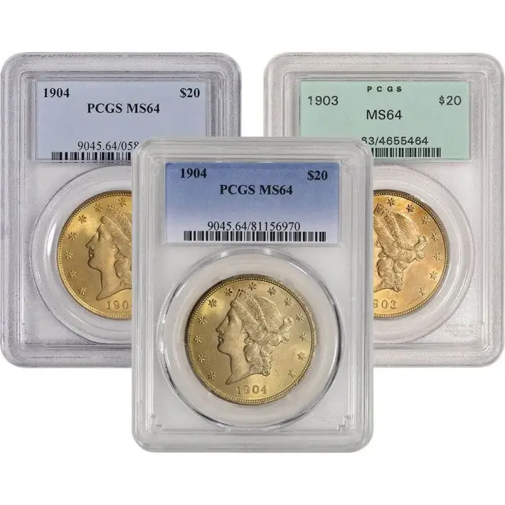 US Gold $20 Liberty Head Double Eagle - PCGS MS64 - Random Date and Label #1