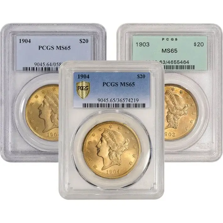 US Gold $20 Liberty Head Double Eagle - PCGS MS65 - Random Date and Label #1