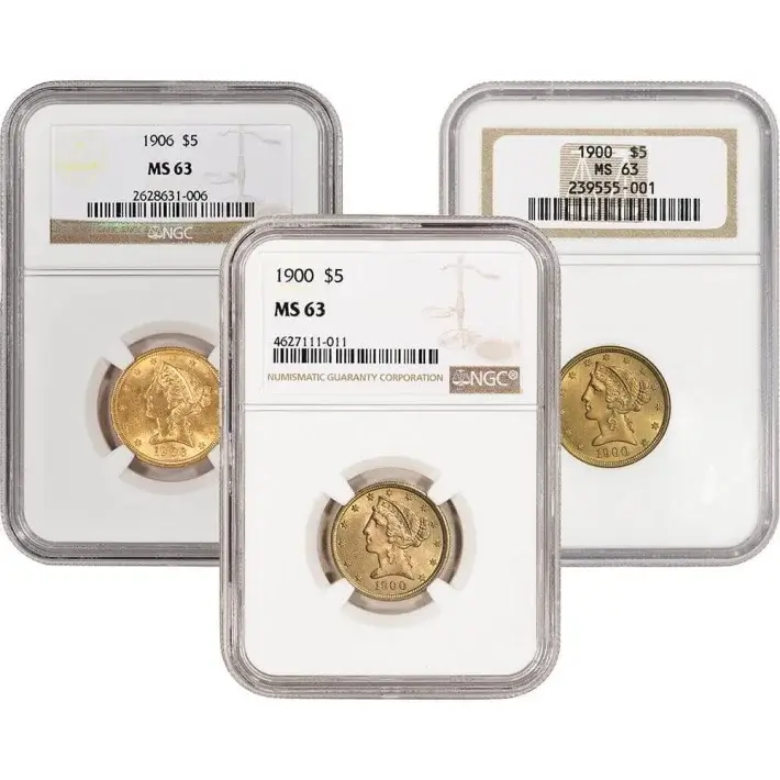 US Gold $5 Liberty Head Eagle - NGC MS63 - Random Date and Label #1