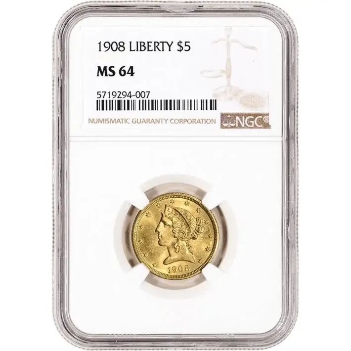 US Gold $5 Liberty Head Eagle - NGC MS64 - Random Date #1