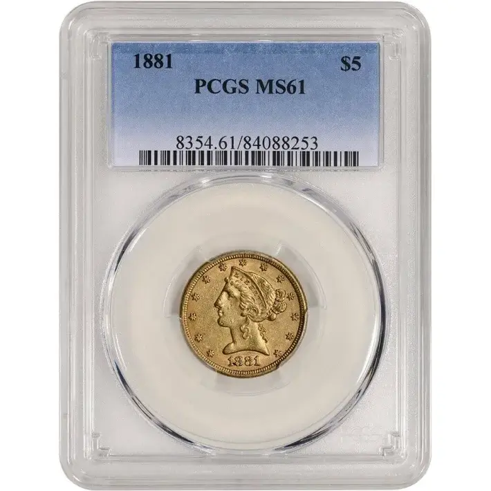 US Gold $5 Liberty Head Eagle - PCGS MS61 - Random Date #1