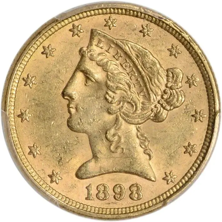 US Gold $5 Liberty Head Half Eagle - PCGS MS63 - Random Date #3