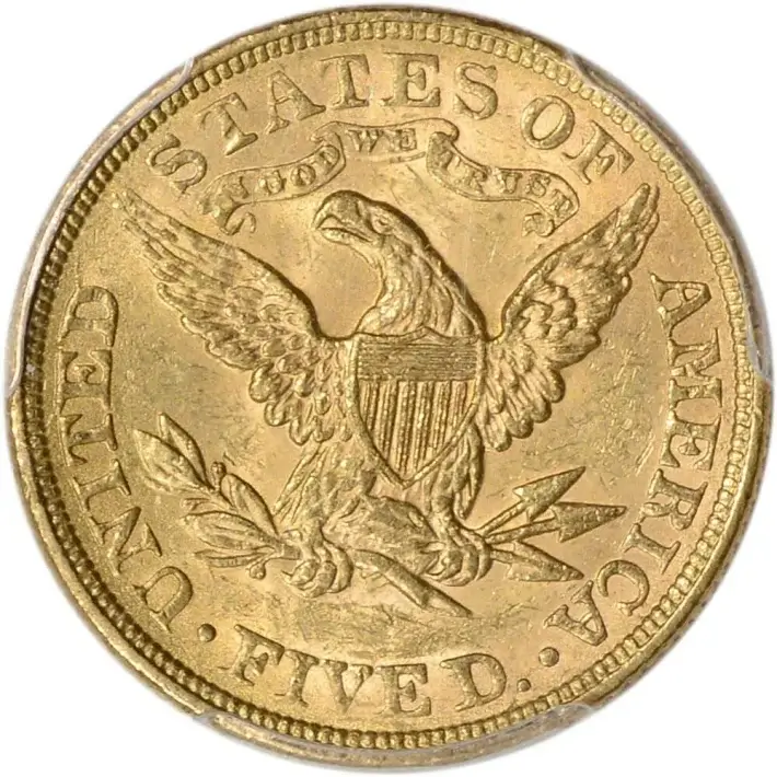 US Gold $5 Liberty Head Half Eagle - PCGS MS63 - Random Date #4