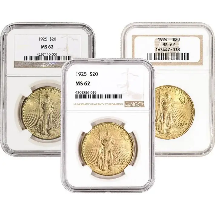 US Gold $20 Saint-Gaudens Double Eagle - NGC MS62 - Random Date and Label #1