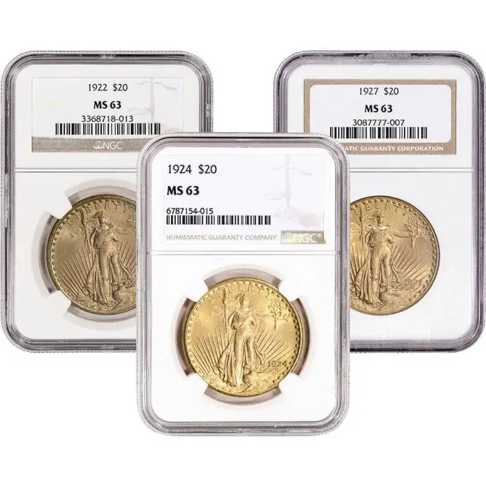 US Gold $20 Saint-Gaudens Double Eagle - NGC MS63 - Random Date and Label #1