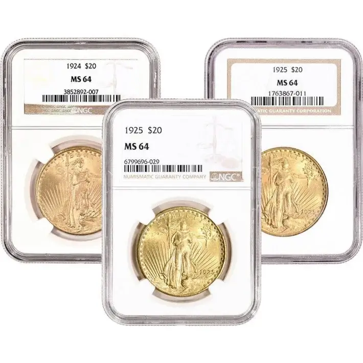 US Gold $20 Saint-Gaudens Double Eagle - NGC MS64 - Random Date and Label #1