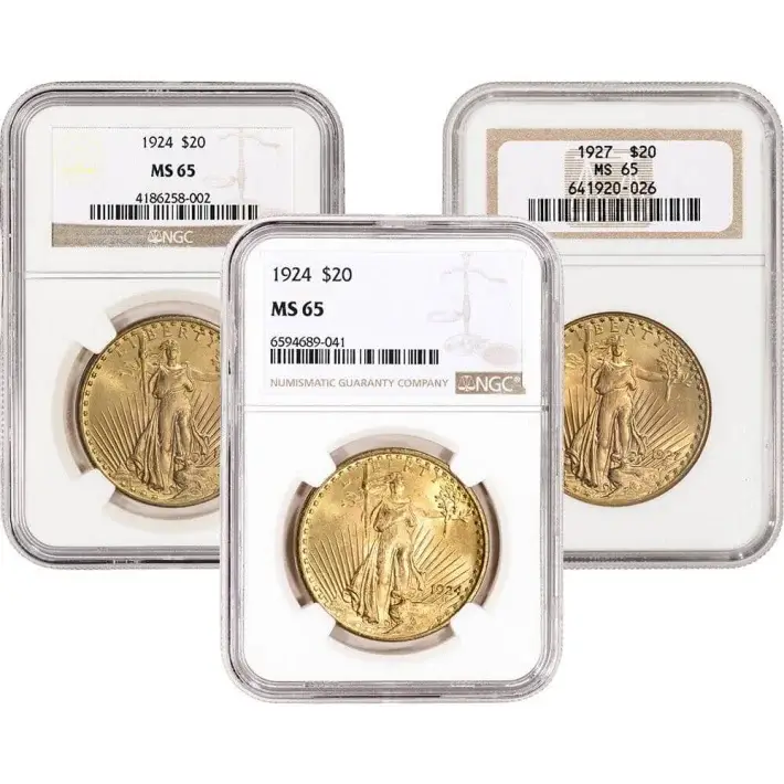 US Gold $20 Saint-Gaudens Double Eagle - NGC MS65 - Random Date and Label #1