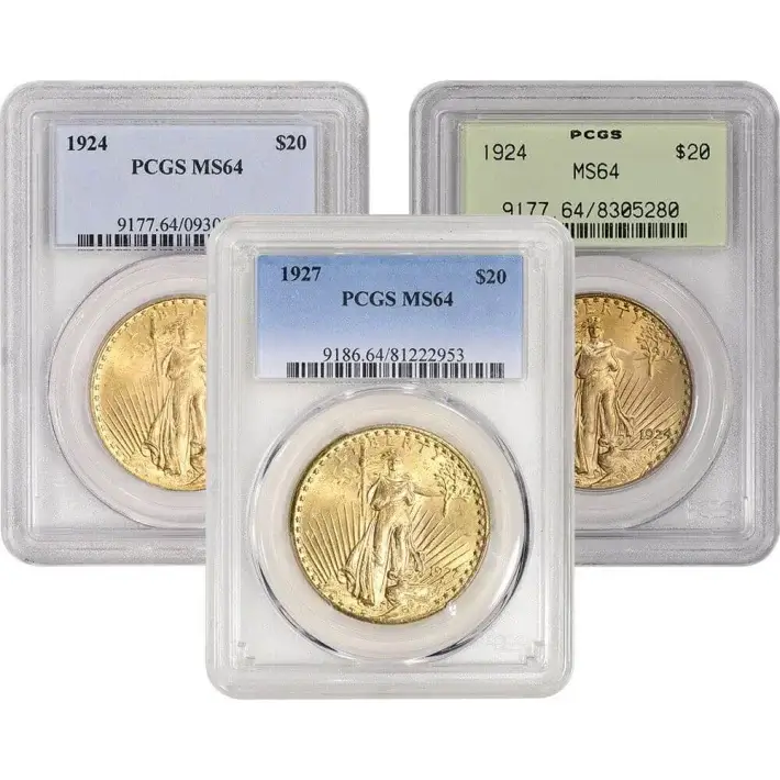 US Gold $20 Saint-Gaudens Double Eagle - PCGS MS64 - Random Date and Label #1