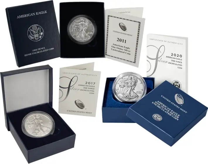 American Silver Eagle Uncirculated Burnished 1 oz $1 - Coin in OGP - Random Date #1