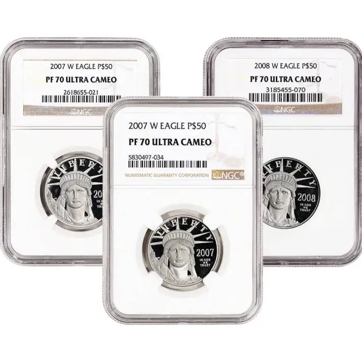 American Platinum Eagle 1/2 oz $50 - NGC PF70 Random Date and Label #1