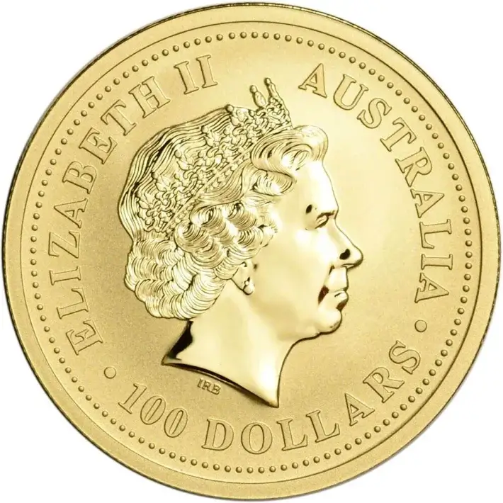 2006 Australia Gold Lunar Series I Year of the Dog 1 oz $100 - BU #2