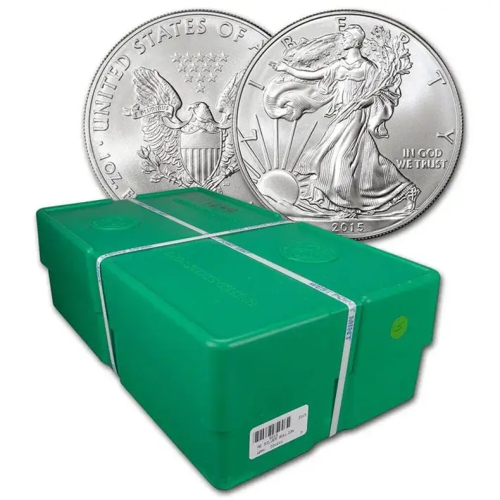 2015 American Silver Eagle 1 oz $1 - BU - Sealed 500 Coin Monster Box #1