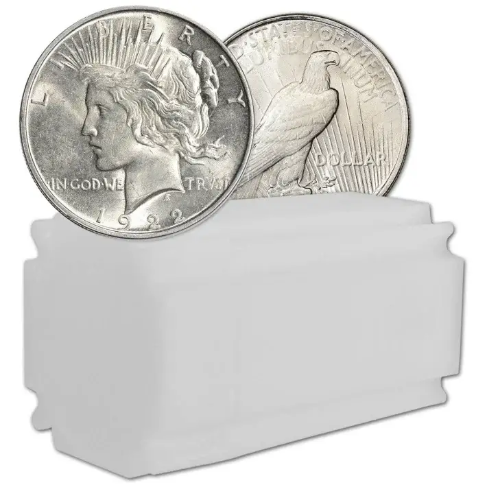 1922 S US Peace Silver Dollar $1 - AU - Roll of 20 Coins #1